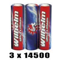 3 x Wilhelm ER14500 LS14500 Batterie AA Lithium 3,6V 2600...