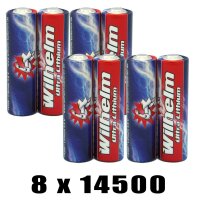 8 x Wilhelm ER14500 LS14500 Batterie AA Lithium 3,6V 2600...