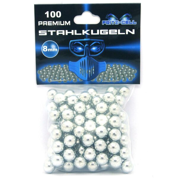 100 Fritz-Cell 8,0 mm Stahlkugeln BBs zinkbeschichtet