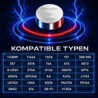 10 x Wilhelm AG 13 /147/LR44/SR44W/357/LR1154/V13GA Qualitätsbatterien 1,5 V Alkaline
