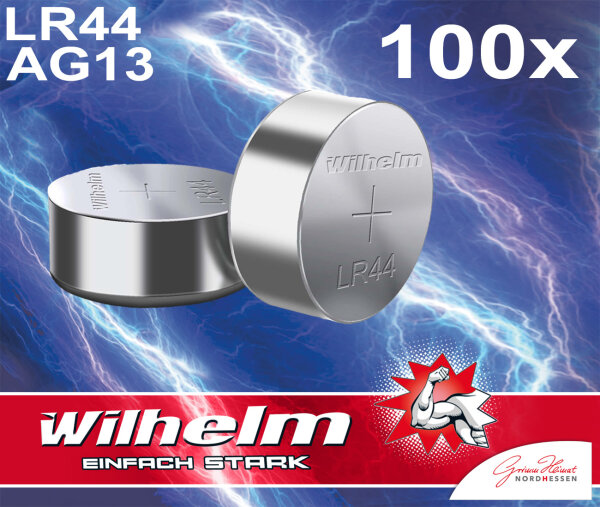 100 x Wilhelm AG13 Blister