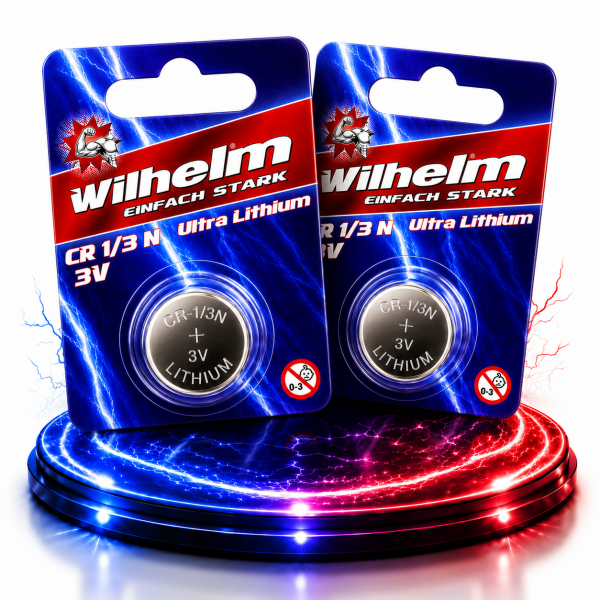 2 x WILHELM 1/3N 3V Photo Lithium CR1/3N DL1/3N Blister