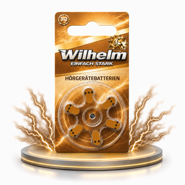 6 x WILHELM Hörgerätebatterien Typ 312 braun Hörgerätbatterie PR41 ZL3  1,4/1,45 V