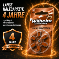 12 x Wilhelm Typ 312 braun Hörgerätbatterien