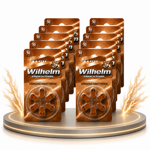 60 x Wilhelm Typ 312 braun Hörgerätbatterien