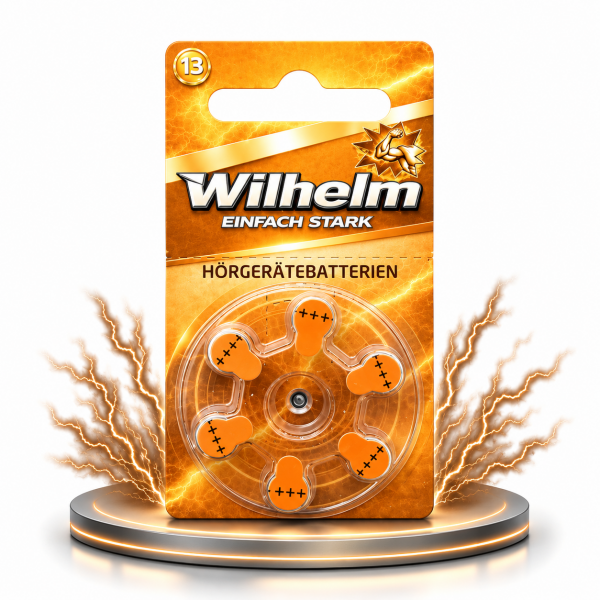 6 x Wilhelm Typ 13 orange Hörgerätbatterien