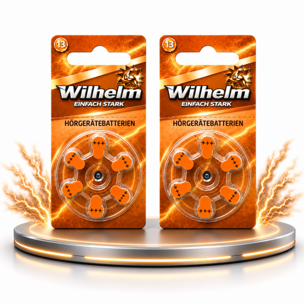 12 x Wilhelm Typ 13 orange Hörgerätbatterien