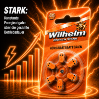 12 x Wilhelm Typ 13 orange Hörgerätbatterien