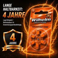 24 x Wilhelm Typ 13 orange Hörgerätbatterien