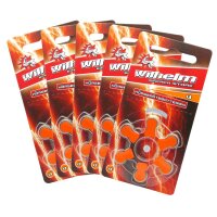 30 x Wilhelm Typ 13 orange Hörgerätbatterien