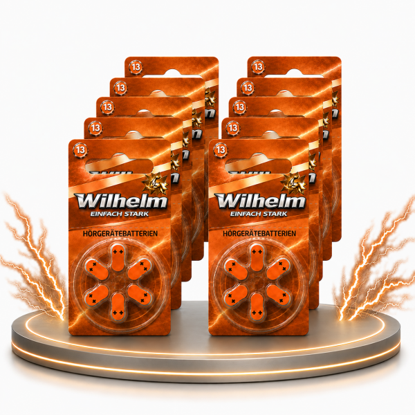 60 x Wilhelm Typ 13 orange Hörgerätbatterien
