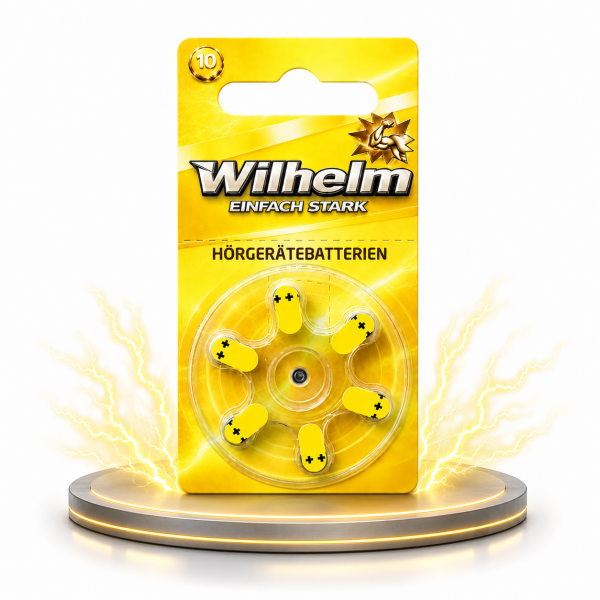 6 x Wilhelm Typ 10 gelb Hörgerätbatterien