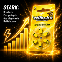 6 x Wilhelm Typ 10 gelb Hörgerätbatterien