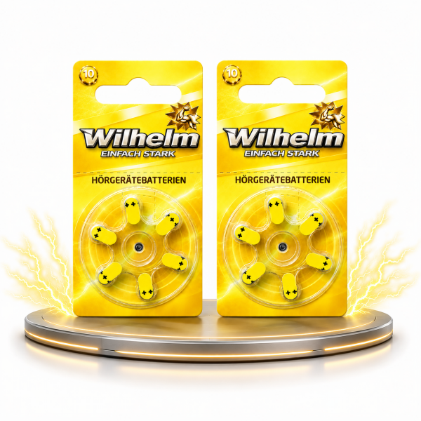 12 x Wilhelm Typ 10 gelb Hörgerätbatterien