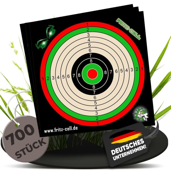 700 Fritz-Cell Zielscheiben 14x14cm für Luftgewehr Luftpistole Airsoft und Kugelfang