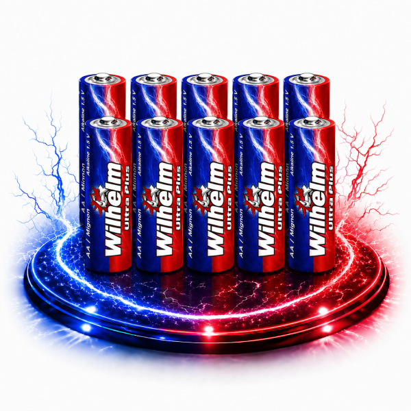 10 AA Mignon WILHELM Ultra Plus Alkaline Batterien im Shrink LR6  ø 14,5 x 50,5 mm
