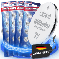 20 x Wilhelm CR2430 Blister Lithium Knopfzellen