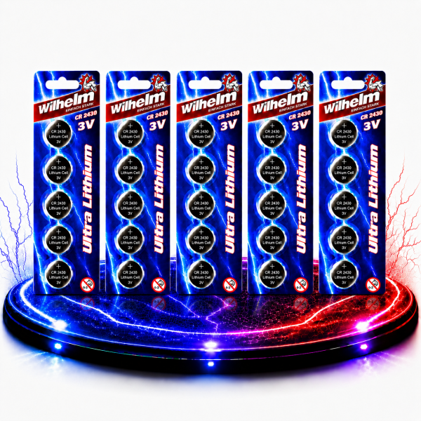 25 x Wilhelm CR2430 Blister Lithium Knopfzellen