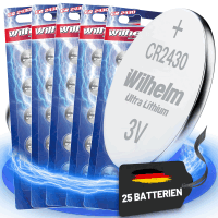 25 x Wilhelm CR2430 Blister Lithium Knopfzellen