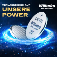 25 x Wilhelm CR2430 Blister Lithium Knopfzellen