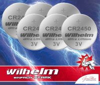 6 x CR2450 WILHELM Lithium Knopfzelle 3V 600mAh...