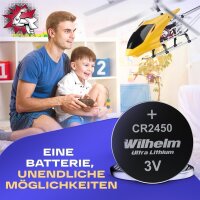 50 x CR2450 WILHELM Lithium Knopfzelle 3V 600mAh ø24x5,0mm Batterie DL2450