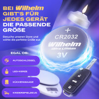 100 x CR2032 Wilhelm Blisterpack Knopfzelle Batterie Lithium 3V CR 2032