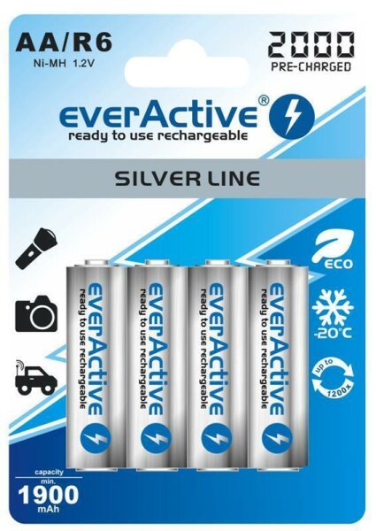 4 x EverActive SilverLine AA Mignon Akkubatterien