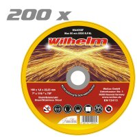200 x Wilhelm Trennscheiben Ø 180 Edelstahl Metall...