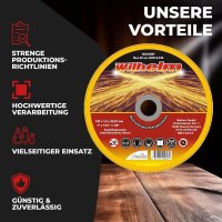 200 x Wilhelm Trennscheiben Ø 180 Edelstahl Metall Stahl Inox Blech Flexscheiben Extradünn
