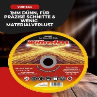 200 x Wilhelm Trennscheiben Ø 180 Edelstahl Metall Stahl Inox Blech Flexscheiben Extradünn