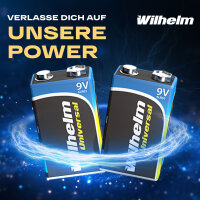 10 x Wilhelm Universal 9V Block Batterien auch für 10 Jahres Rauchmelder geeignet