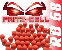200 x Rubberballs Cal.68 orange Gummigeschosse Fritz-Cell...