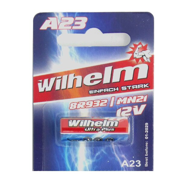 1 x A23 12V Wilhelm Alkaline Batterien MN21 V23GA 23A L1028 12 Volt 55 mAh