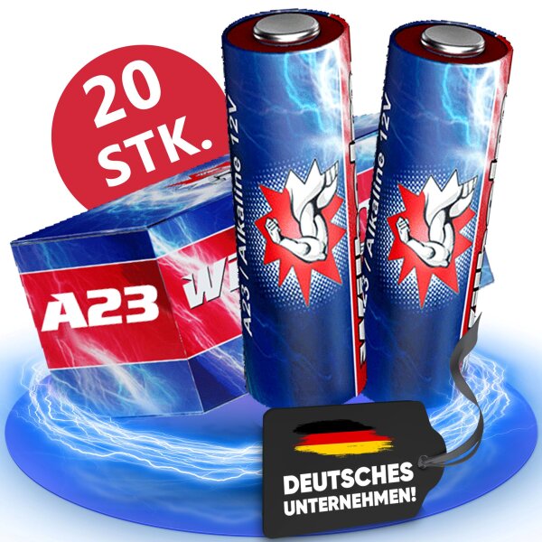 20 x Wilhelm A23 12V Wilhelm Alkaline Batterien MN21 V23GA 23A L1028 12 Volt 55 mAh