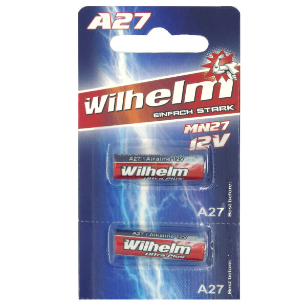 2 x A27 12V Wilhelm Alkaline Batterien MN27 V27GA 27A 12 Volt 25 mAh