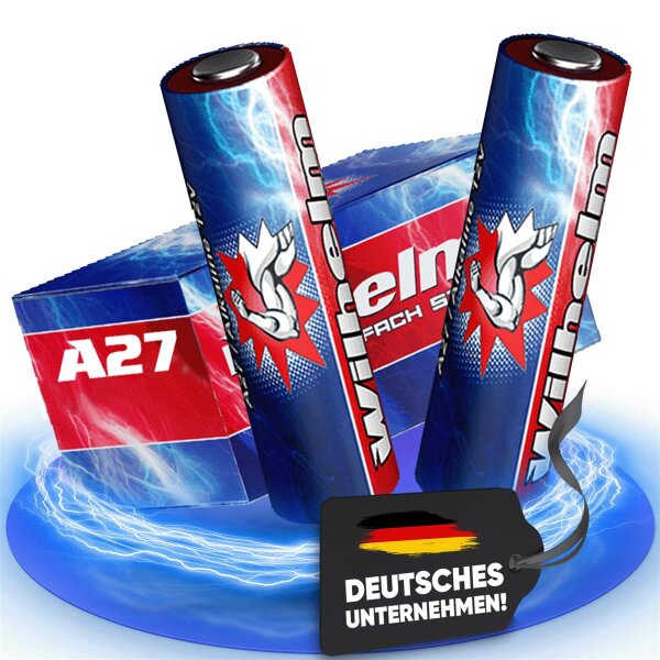 2 x Wilhelm A27 Blister 12V Wilhelm Alkaline Batterien MN27 V27GA 27A 12 Volt 25 mAh