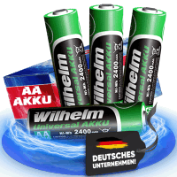 4 x AA Mignon AKKU Wilhelm Universal Batterien...