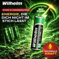 6 x AA Mignon AKKU Wilhelm Universal Batterien wideraufladbar 1,2 V HR06