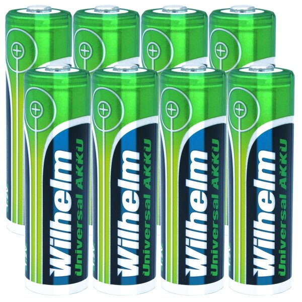 8 x AA Mignon AKKU Wilhelm Universal Batterien wideraufladbar 1,2 V HR06