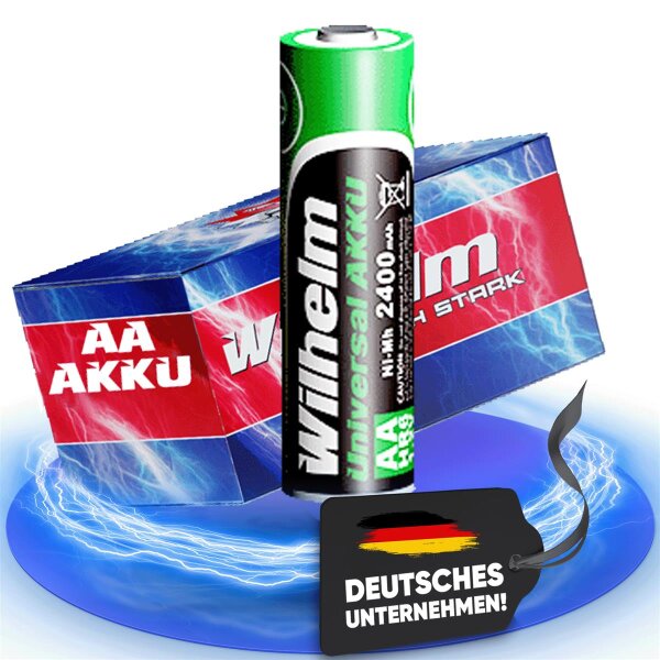 1 x AA Mignon AKKU Wilhelm Universal Batterien wideraufladbar 1,2 V HR06