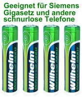 4 x AAA Mikro AKKU Wilhelm Universal Batterien wiederaufladbar 1,2 V HR03