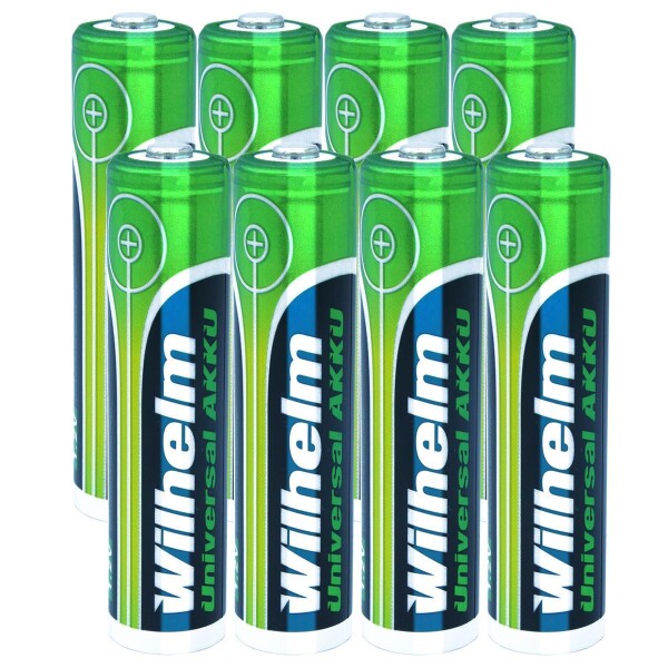 8 x AAA Mikro AKKU Wilhelm Universal Batterien wiederaufladbar 1,2 V HR03