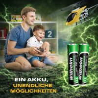 8 x AAA Mikro AKKU Wilhelm Universal Batterien wiederaufladbar 1,2 V HR03