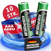 10 x AAA Mikro AKKU Wilhelm Universal Batterien...