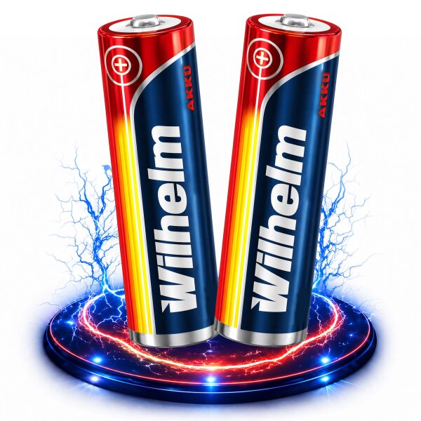 2 x Lithium Ionen Akku Wilhelm 3,7 V 800 mAh Typ 14500 Li Ion AA