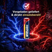 4 x Lithium Ionen Akku Wilhelm 3,7 V 800 mAh Typ 14500 Li Ion AA