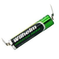 1 x AAA Mikro AKKU LÖTFAHNE U-Form U Wilhelm Universal Batterien wideraufladbar 1,2 V HR03