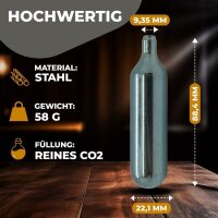 40 NEMT 16g Co2 Bierkapseln and Bikekapseln für alle Bierzapfanlagen mit 16g Kohlensäurekapseln ohne Gewinde kompatibel auch zu CO2 Kartuschenpumpe Fahrrad Minipumpe ohne Gewinde