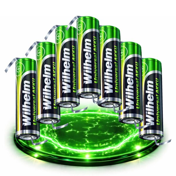 7 x AA Mignon AKKU LÖTFAHNE Z-Form Z Wilhelm Universal Batterien wideraufladbar 1,2 V HR6